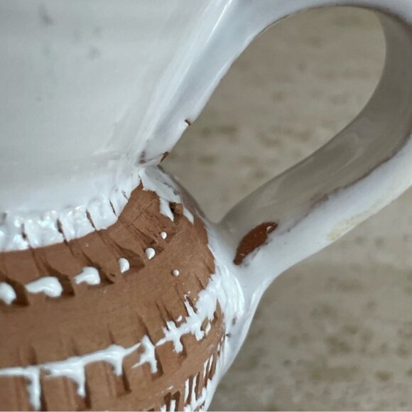 Mid Century Modern Geometric pattern White Glazed pottery set - Picture 14 of 16